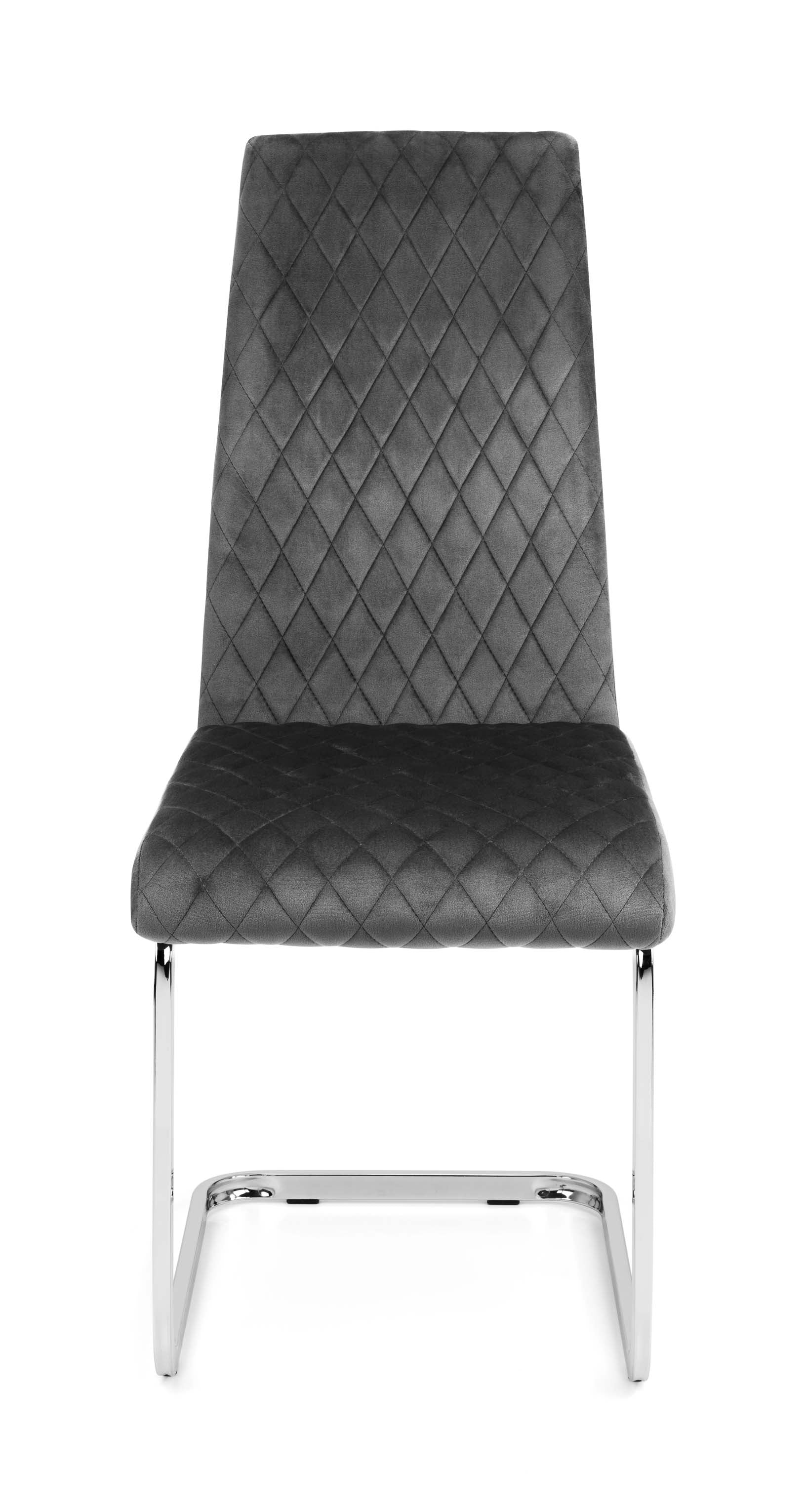 Calabria Velvet Cantilever Chairs - Grey - Sold in fours
