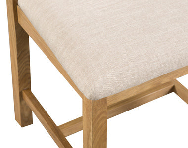 County Oak Cross Back Chair Fabric Seat