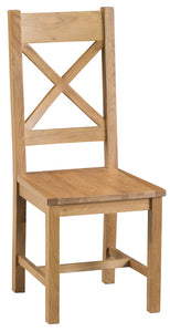 County Oak Cross Back Chair Wooden Seat