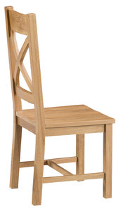 County Oak Cross Back Chair Wooden Seat