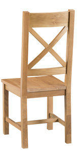 County Oak Cross Back Chair Wooden Seat