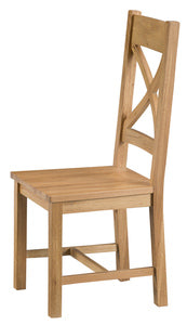 County Oak Cross Back Chair Wooden Seat