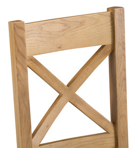 County Oak Cross Back Chair Wooden Seat