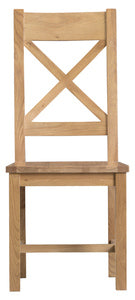 County Oak Cross Back Chair Wooden Seat