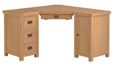 County Oak Corner Computer Desk