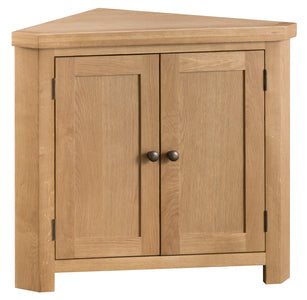 County Oak Corner Cabinet