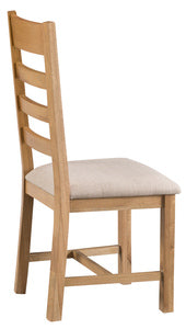 County Oak Ladder Back Chair Fabric Seat