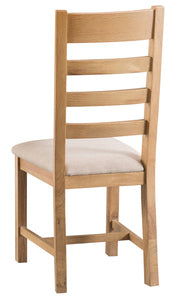 County Oak Ladder Back Chair Fabric Seat