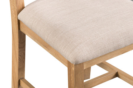 County Oak Ladder Back Chair Fabric Seat