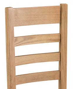 County Oak Ladder Back Chair Fabric Seat