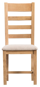 County Oak Ladder Back Chair Fabric Seat