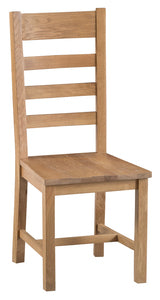 County Oak Ladder Back Chair Wooden Seat