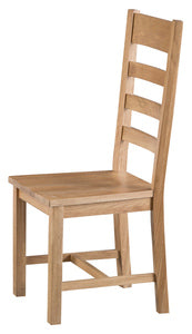 County Oak Ladder Back Chair Wooden Seat