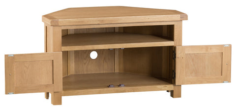 County Oak Corner TV Unit