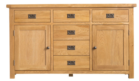 County Oak 2 Door 6 Drawer Sideboard