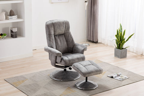 Denver Manual Recliner Swivel Chair and Foot Stool