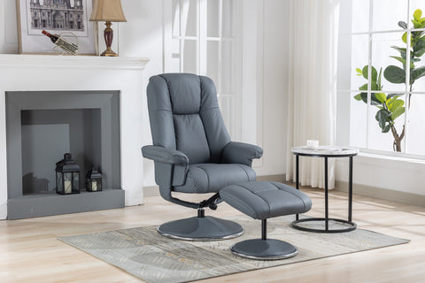 Denver Manual Recliner Swivel Chair and Foot Stool