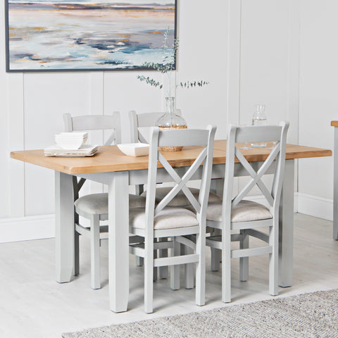 Easterly 120cm Butterfly Extending Grey Dining Table Set with Chairs