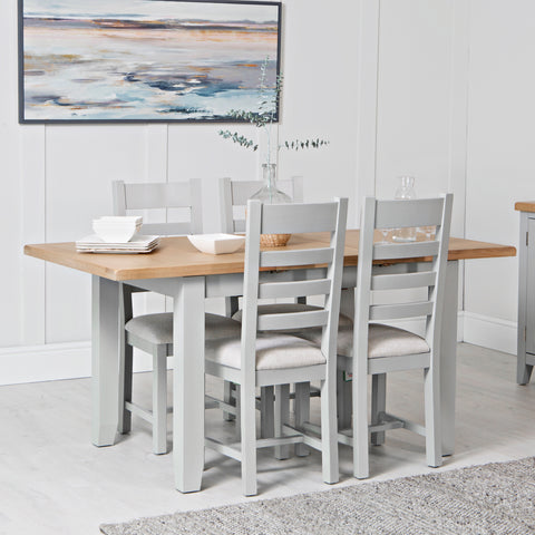 Easterly 120cm Butterfly Extending Grey Dining Table Set with Chairs