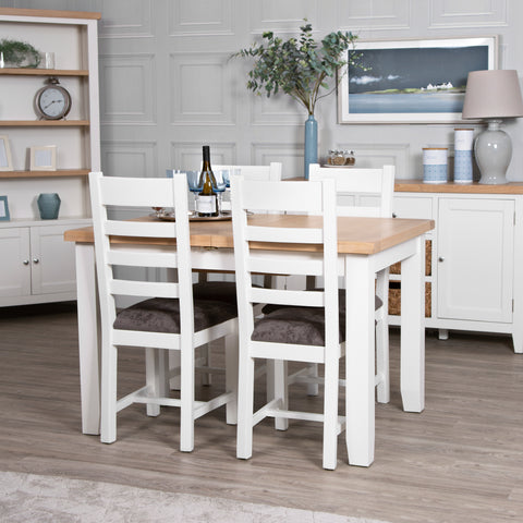 Easterly 1.2m Butterfly Extending White Dining Table