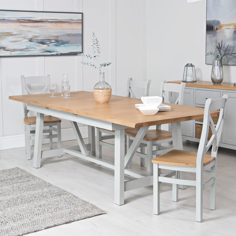 Easterly 180cm Butterfly Extending Grey Dining Table Set with Chairs