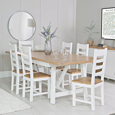 Easterly 180cm Butterfly Extending White Dining Table Set with Chairs