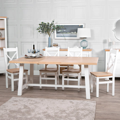 Easterly 1.8m Butterfly Extending White Dining Table