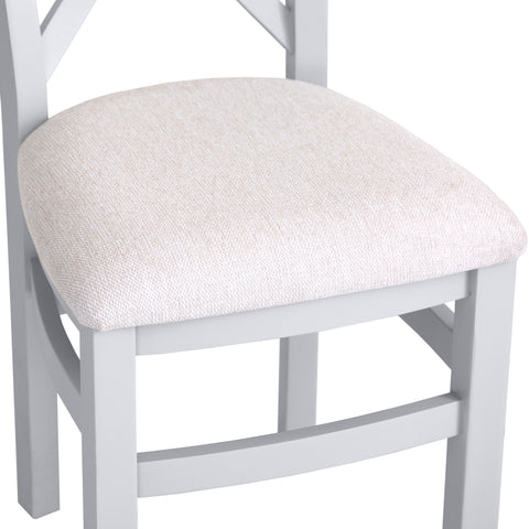 Easterly Grey Cross Back Dining Chair Fabric Seat