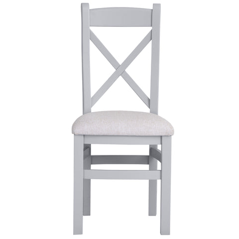 Easterly Grey Cross Back Dining Chair Fabric Seat