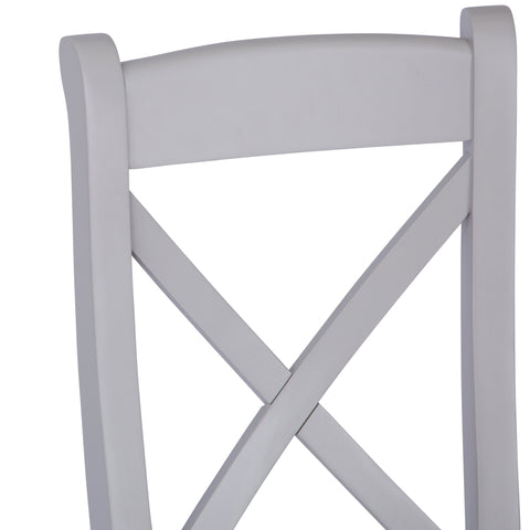 Easterly Grey Cross Back Dining Chair Wooden Seat