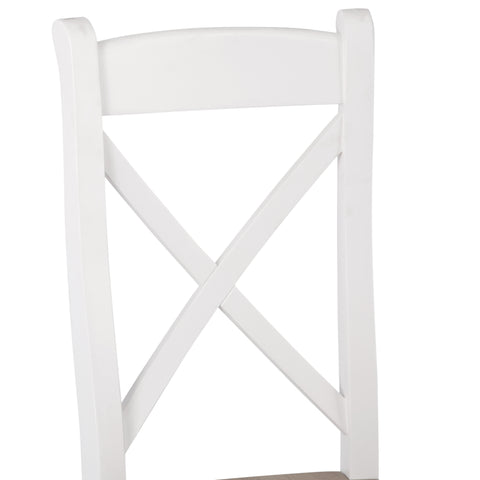 Easterly White Cross Back Chair Wooden Seat