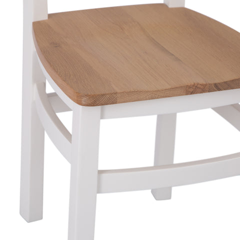 Easterly White Cross Back Chair Wooden Seat