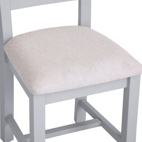 Easterly Ladder Back Grey Dining Chair Fabric Seat