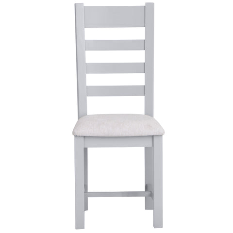 Easterly Ladder Back Grey Dining Chair Fabric Seat