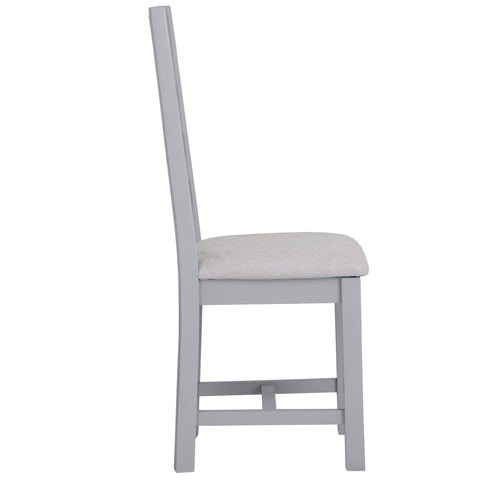 Easterly Ladder Back Grey Dining Chair Fabric Seat