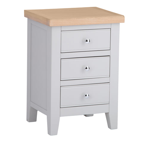 Easterly 3 Drawer Grey Bedside Cabinet