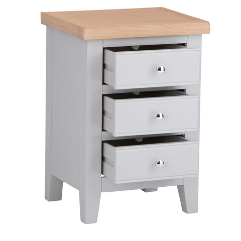 Easterly 3 Drawer Grey Bedside Cabinet