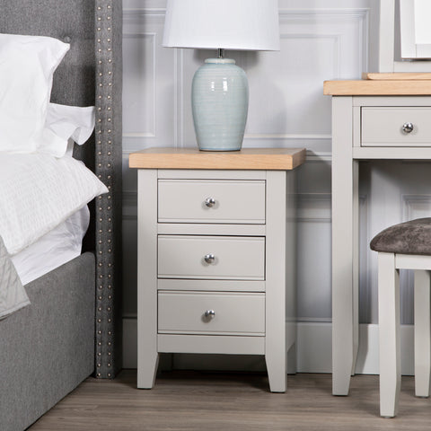 Easterly 3 Drawer Grey Bedside Cabinet