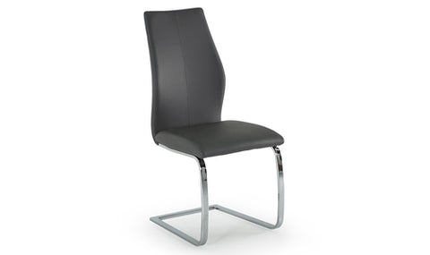 Elis Grey Dining Chair Chrome Leg