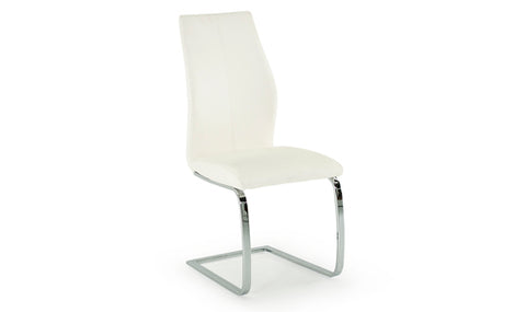 Elis White Dining Chair Chrome Leg