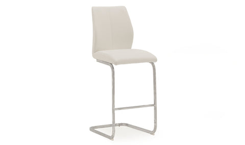 Elis White Bar Chair Chrome Leg