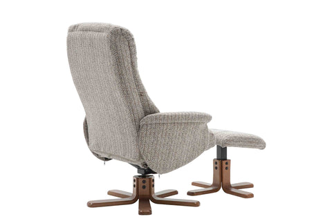 Florida Manual Recliner Swivel Chair and Foot Stool in Fabric - GFA