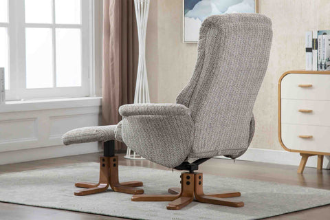 Florida Manual Recliner Swivel Chair and Foot Stool in Fabric - GFA