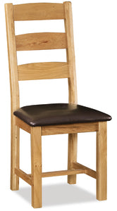 Global Home Salisbury Slatted Chair With Pu Seat