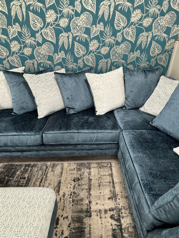 Athena Marine Blue Large Corner Sofa