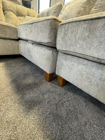 Ashley Discontinued Fabric Corner Sofa with Stool