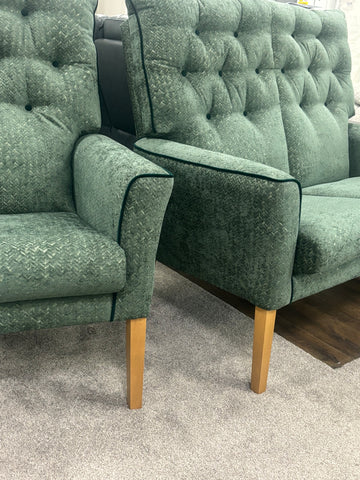 Shackeltons Kendal Green Fabric 2 Seater Sofa