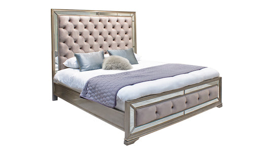 Vida Jessica 5ft Padded Bedframe with mirror detail 