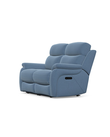 Kendra 2 Seater Power Recliner Sofa USB in Fabric Darwin Sky