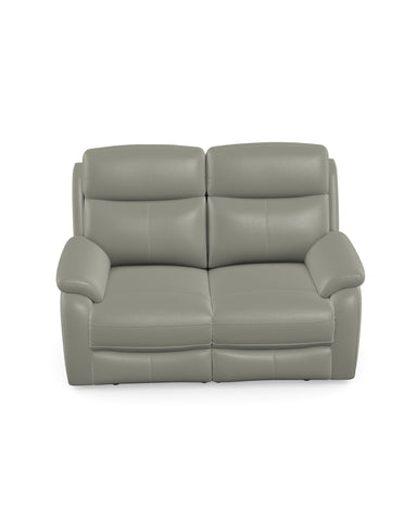 Kendra 2 Seater Sofa Manual Recliner in Leather Mezzo Grey